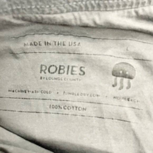 ROBIES Grey 100% Cotton High End Unwind Lounge Pant Waffle Print Athleisure L - Picture 10 of 13